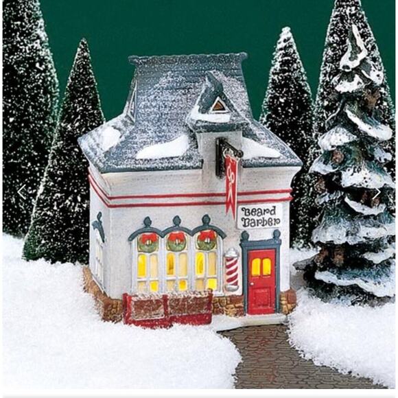 Department 56 North Pole Christmas Village Beard Barber Shop 56340 Dept Barber - Picture 1 of 7